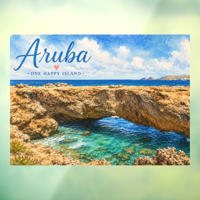Aruba Natural Bridge rock formation Caribbean  Window Cling (Sheet 3)