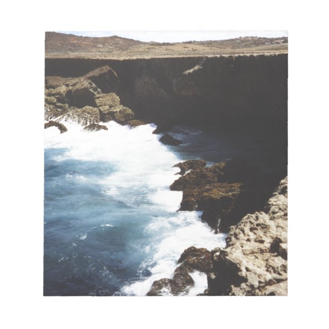 Aruba Ocean Crashing On The Rocks Notepad (Front)