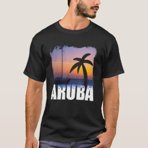 Aruba One Happy Island Vacation Sailboat Beach Tri T-Shirt