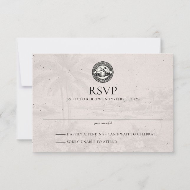 Aruba Passport Wedding RSVP Card (Front)