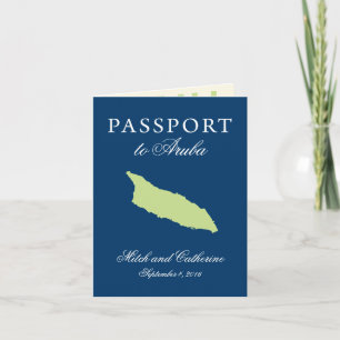 Aruba Passport Wedding with Divi Divi Tree Invitation