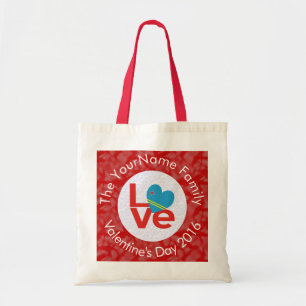 Aruba Red LOVE White Circle Tote Bag