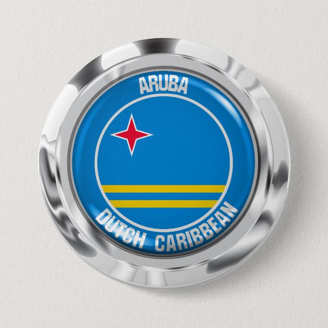 Aruba Round Emblem 3 Inch Round Button (Front)