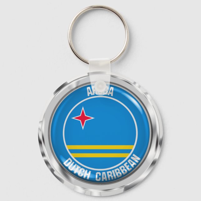 Aruba Round Emblem Keychain (Front)