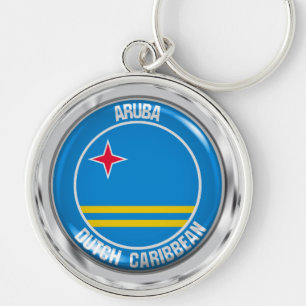 Aruba Round Emblem Keychain