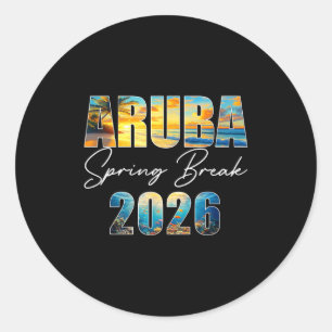 Aruba Spring Break 2026 Summer Vacation Beach Classic Round Sticker