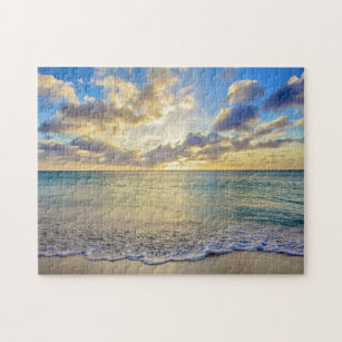 Aruba Sunset over Moving Sea Jigsaw Puzzle