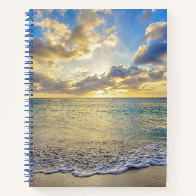 Aruba Sunset over Moving Sea Notebook (Front)