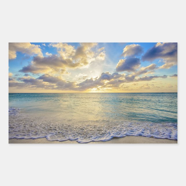 Aruba Sunset over Moving Sea Sticker (Front)