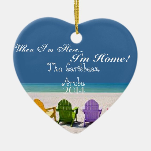 ARUBA, THE CARIBBEAN- BEACH LOVER GIFT ORNAMENT (Front)