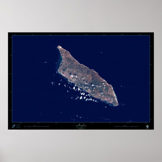 Aruba, The Caribbean Satellite Poster (Front)