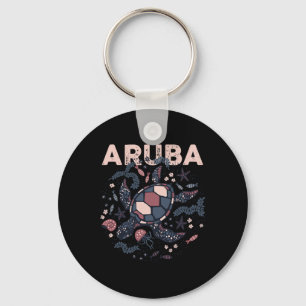 Aruba Travel Summer Holiday Aruban Turtle Tropical Keychain