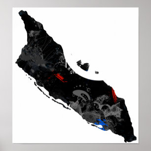 Aruba Trendy Peace Sign with Aruban map