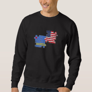 Aruba USA Home Country Aruban American Flag Sweatshirt