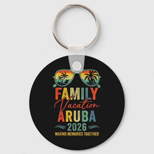 Aruba Vacation 2026 Matching Family Group Summer  Keychain (Front)