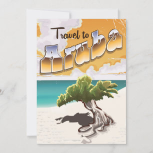 Aruba Vintage beach travel print