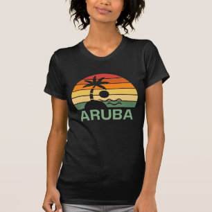 Aruba Vintage Palm Trees Summer Beach T-Shirt