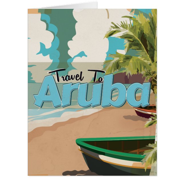 Aruba Vintage Travel Poster. (Front)