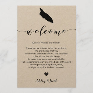 Aruba Wedding Welcome Letter & Itinerary Card