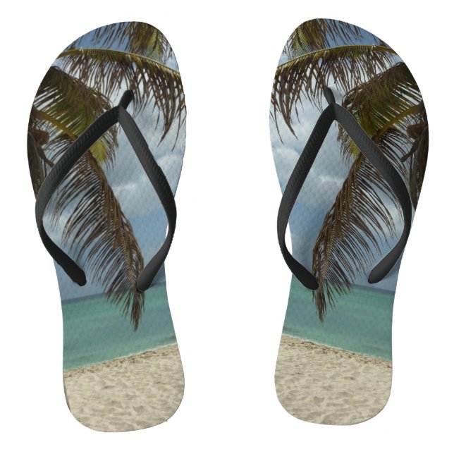 Aruban Beach I Beautiful Nature Scene Flip Flops (Footbed)