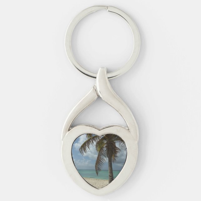 Aruban Beach I Beautiful Nature Scene Keychain (Front)