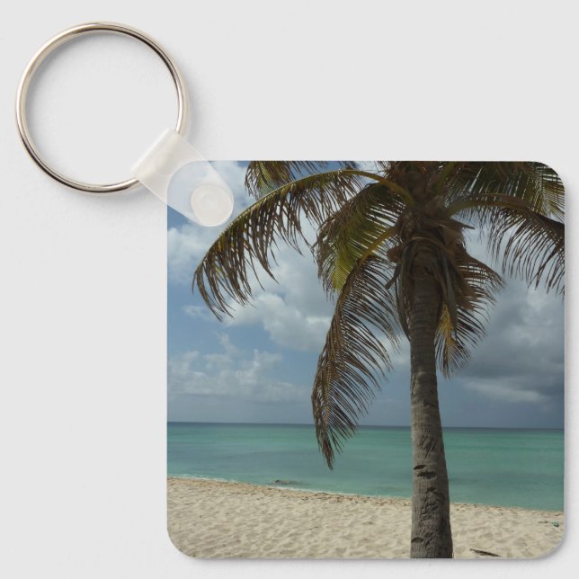 Aruban Beach I Beautiful Nature Scene Keychain (Front)