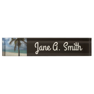 Aruban Beach I Beautiful Nature Scene Nameplate