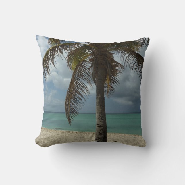 Aruban Beach I Beautiful Nature Scene Throw Pillow (Front)