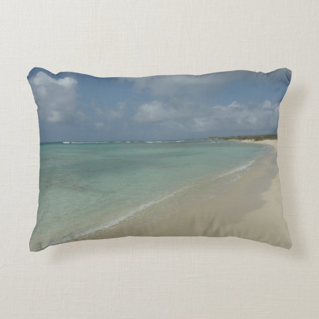 Aruban Beach II Beautiful Nature Scene Accent Pillow (Front)