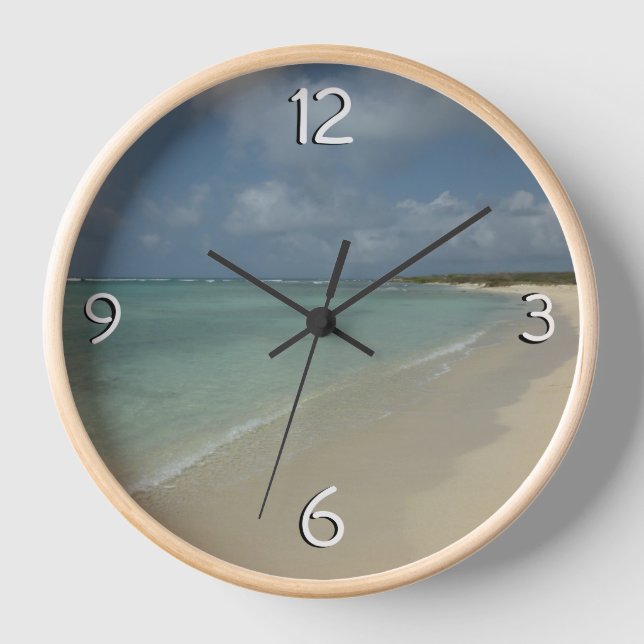Aruban Beach II Beautiful Nature Scene Clock (Front)