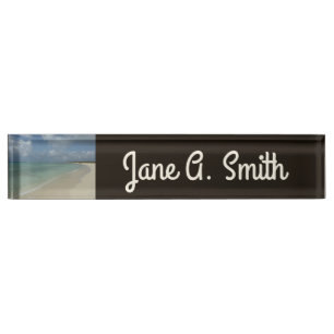 Aruban Beach II Beautiful Nature Scene Nameplate