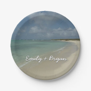 Aruban Beach II Beautiful Nature Scene Paper Plate