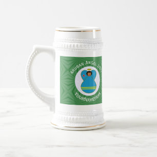 Aruban Flag Angel Christmas Personalized Beer Stein