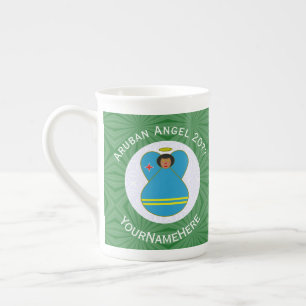 Aruban Flag Angel Christmas Personalized Bone China Mug