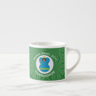 Aruban Flag Angel Christmas Personalized Espresso Cup