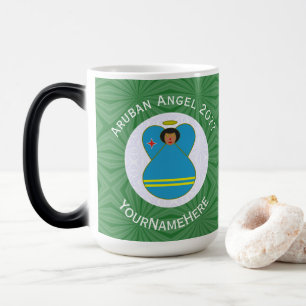 Aruban Flag Angel Christmas Personalized Magic Mug