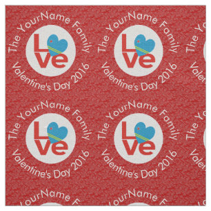 Aruban Flag Heart LOVE Red Personalized Text Fabric