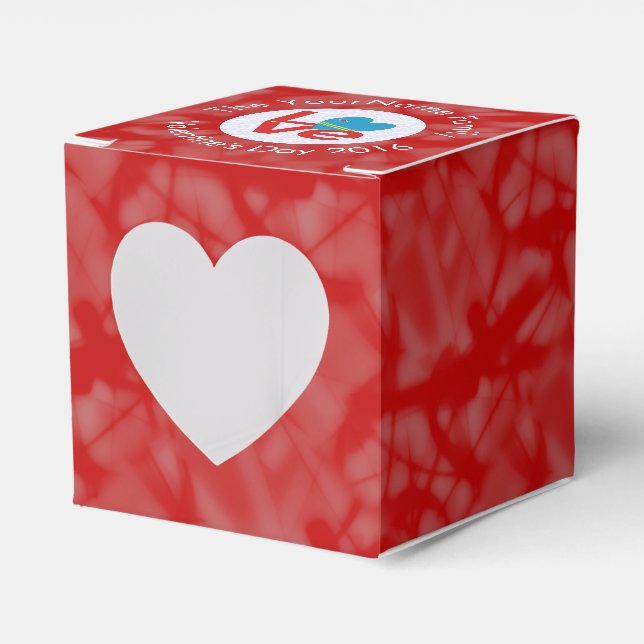 Aruban Flag Heart LOVE Red Personalized Text  Favor Box (Front Side)