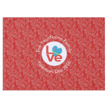 Aruban Flag Heart LOVE Red Personalized Text 