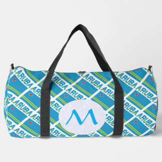 Aruban Flag Tiled Monogrammed  Duffle Bag