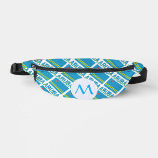 Aruban Flag Tiled Monogrammed  Fanny Pack