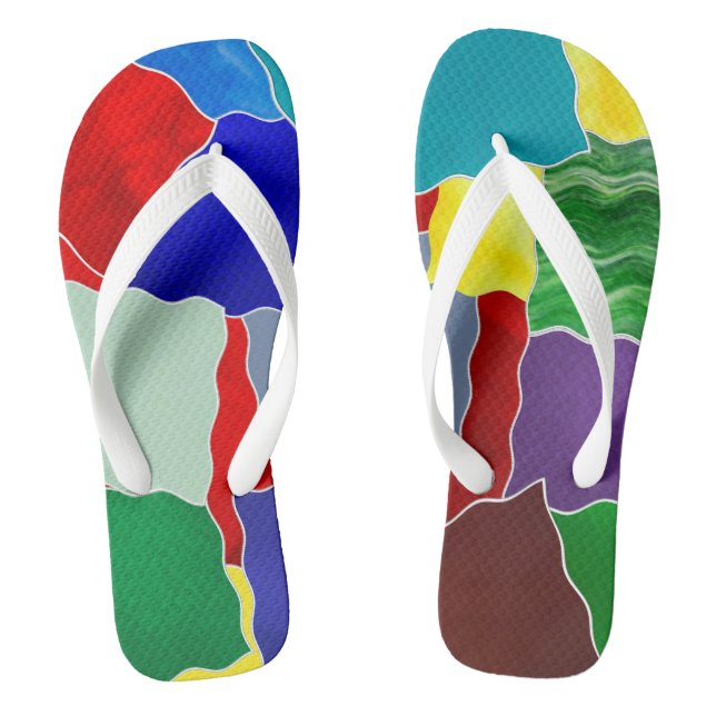 Aruba's Colourful Patches Flip Flops (Footbed)