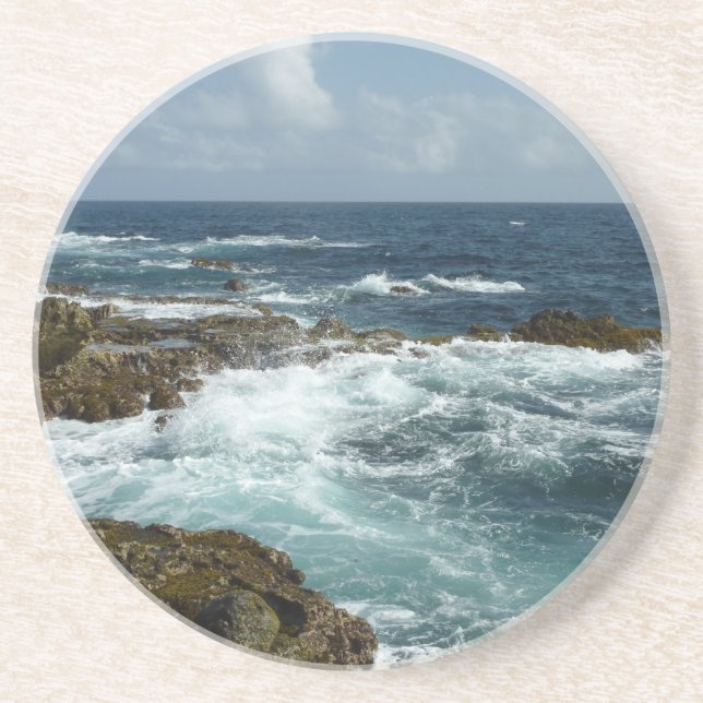 Aruba's Rocky Coast and Blue Ocean Coaster (Front)