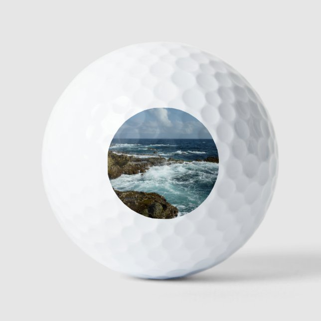 Aruba's Rocky Coast and Blue Ocean Golf Balls (Front)