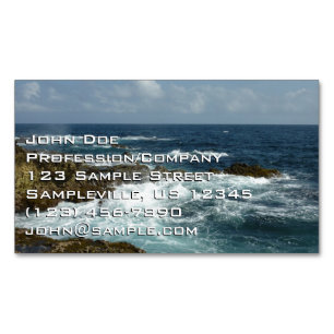 Aruba's Rocky Coast and Blue Ocean Magnetic Business Card