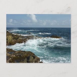 Aruba's Rocky Coast and Blue Ocean Postcard