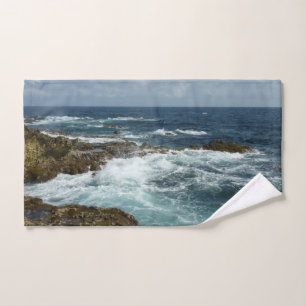 Aruba's Rocky Coast Hand Towel