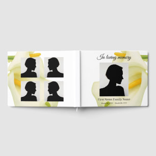 Arum lily funeral guest book