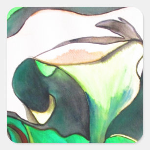 Arum Lily watercolor original art painting Square Sticker