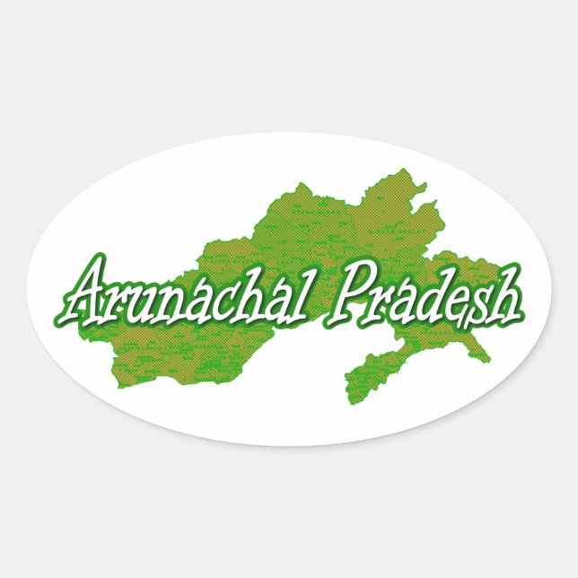 Arunachal Pradesh Oval Sticker (Front)